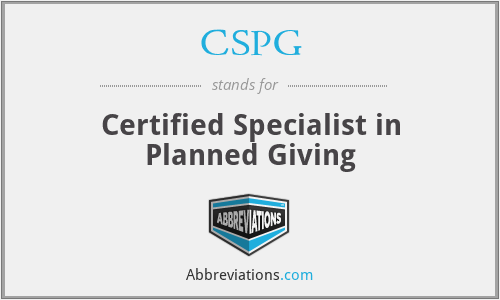 CSPG - Certified Specialist in Planned Giving