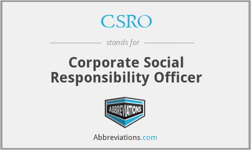 CSRO - Corporate Social Responsibility Officer