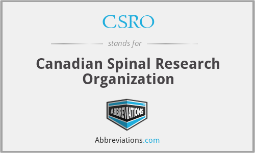 CSRO - Canadian Spinal Research Organization