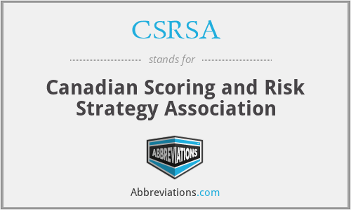 CSRSA - Canadian Scoring and Risk Strategy Association