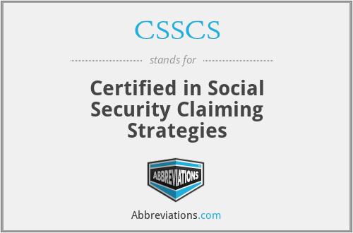 CSSCS - Certified in Social Security Claiming Strategies