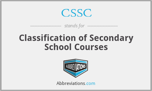 CSSC - Classification of Secondary School Courses
