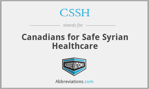 CSSH - Canadians for Safe Syrian Healthcare