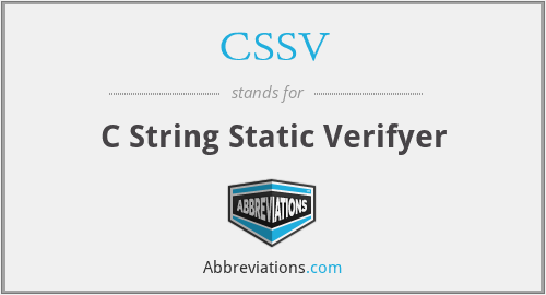 CSSV - C String Static Verifyer
