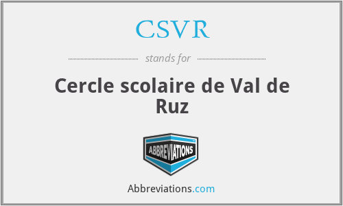 CSVR - Cercle scolaire de Val de Ruz