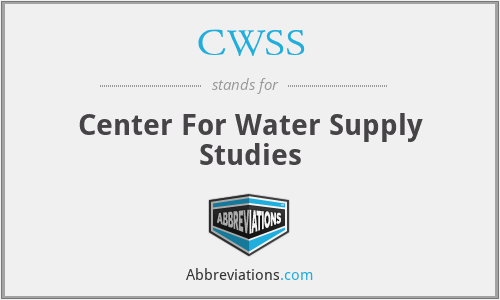 CWSS - Center For Water Supply Studies
