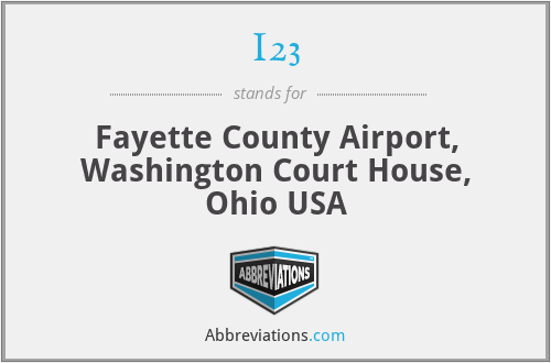 I23 - Fayette County Airport, Washington Court House, Ohio USA