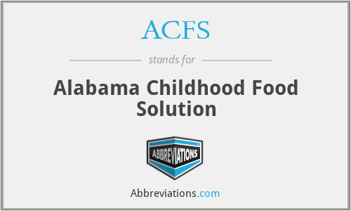 ACFS - Alabama Childhood Food Solution