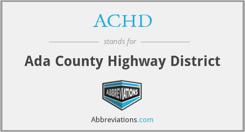 ACHD - Ada County Highway District
