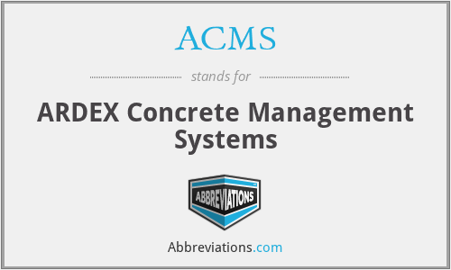ACMS - ARDEX Concrete Management Systems