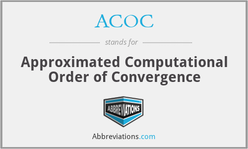 ACOC - Approximated Computational Order of Convergence