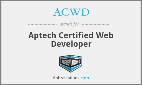 ACWD - Aptech Certified Web Developer