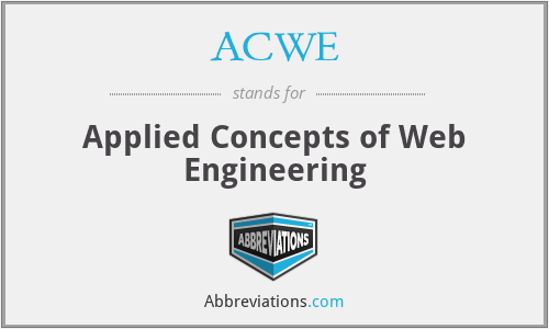 ACWE - Applied Concepts of Web Engineering