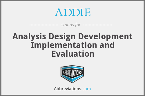 ADDIE - Analysis Design Development Implementation and Evaluation