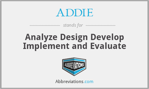 ADDIE - Analyze Design Develop Implement and Evaluate