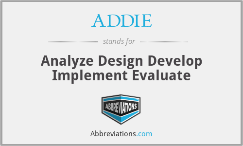 ADDIE - Analyze Design Develop Implement Evaluate