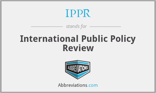 IPPR - International Public Policy Review