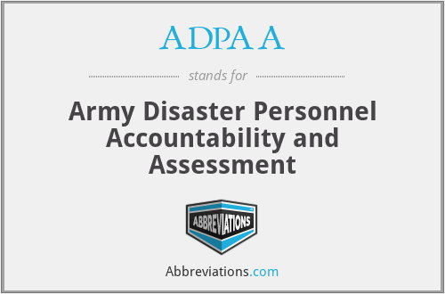 ADPAA - Army Disaster Personnel Accountability and Assessment
