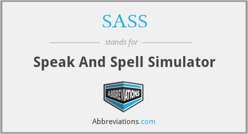 SASS - Speak And Spell Simulator