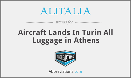 ALITALIA - Aircraft Lands In Turin All Luggage in Athens