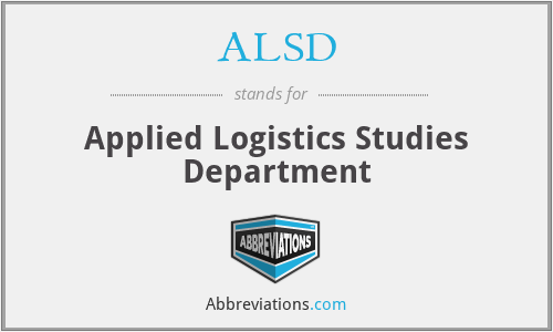 ALSD - Applied Logistics Studies Department