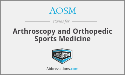 AOSM - Arthroscopy and Orthopedic Sports Medicine