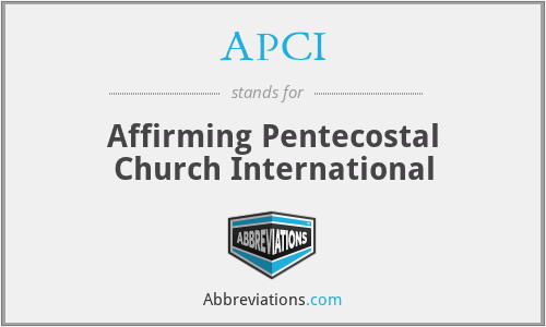 APCI - Affirming Pentecostal Church International