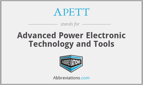 APETT - Advanced Power Electronic Technology and Tools