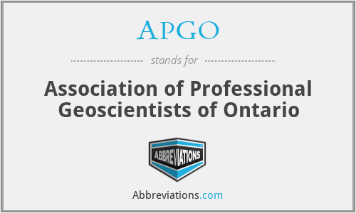 APGO - Association of Professional Geoscientists of Ontario