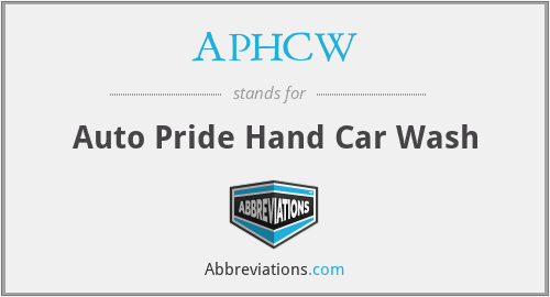 APHCW - Auto Pride Hand Car Wash