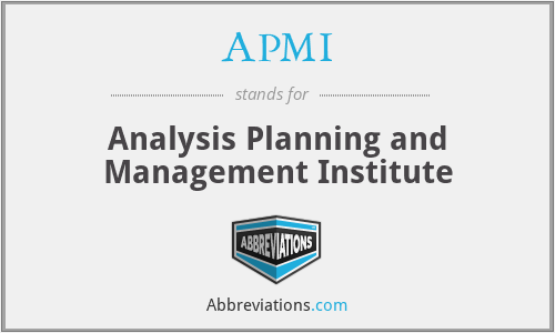 APMI - Analysis Planning and Management Institute