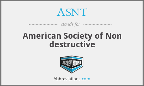 ASNT - American Society of Non destructive