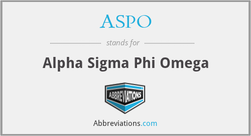 ASPO - Alpha Sigma Phi Omega