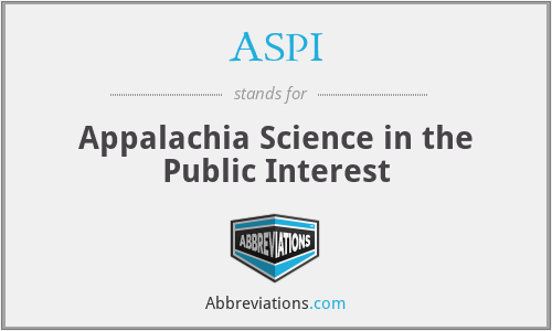 ASPI - Appalachia Science in the Public Interest