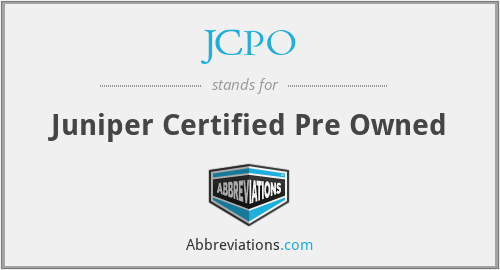 JCPO - Juniper Certified Pre Owned