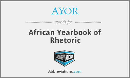 AYOR - African Yearbook of Rhetoric
