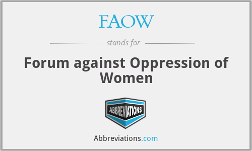 FAOW - Forum against Oppression of Women