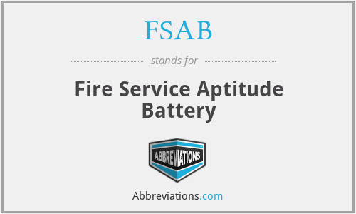 FSAB - Fire Service Aptitude Battery