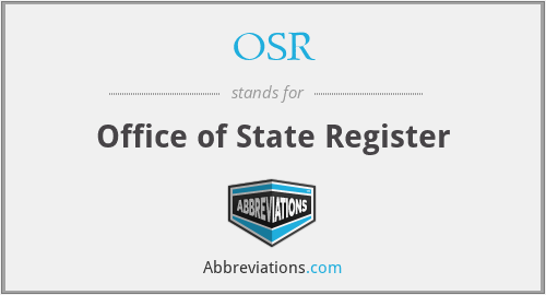 OSR - Office of State Register