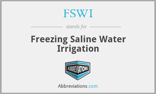 FSWI - Freezing Saline Water Irrigation