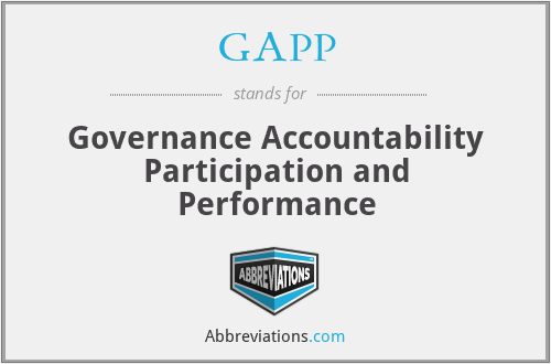GAPP - Governance Accountability Participation and Performance