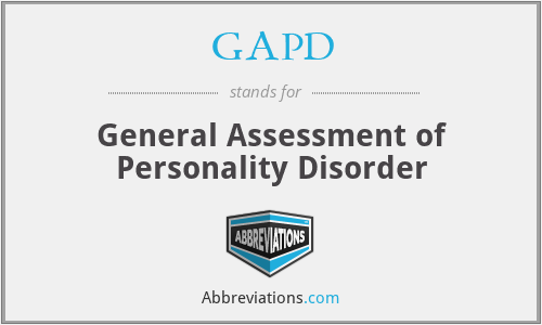GAPD - General Assessment of Personality Disorder