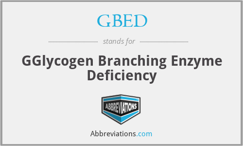 GBED - GGlycogen Branching Enzyme Deficiency