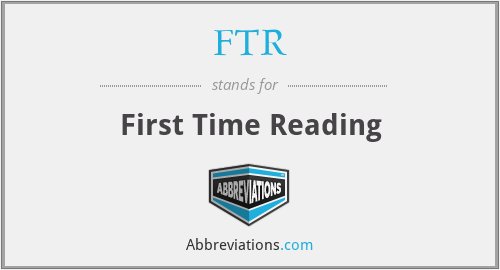 FTR - First Time Reading