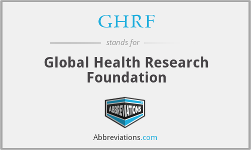 GHRF - Global Health Research Foundation