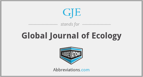 GJE - Global Journal of Ecology
