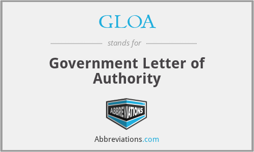 GLOA - Government Letter of Authority