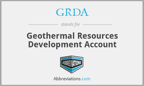 GRDA - Geothermal Resources Development Account