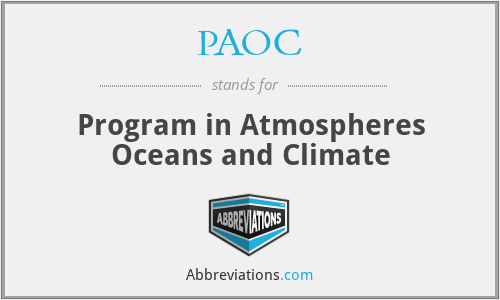 PAOC - Program in Atmospheres Oceans and Climate