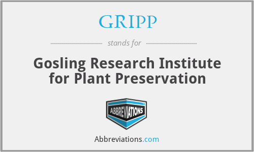 GRIPP - Gosling Research Institute for Plant Preservation